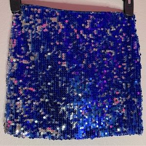 Blue sequin’s skirt
